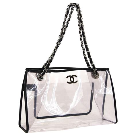 clear chanel tote bag|chanel tote shopper bag.